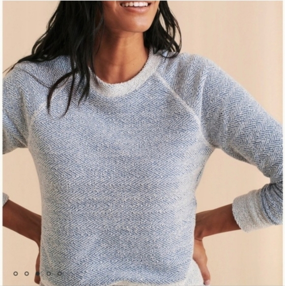 Faherty Whitewater Crewneck Pullover Sweater Grey Blend Size 2X French Terry - Picture 5 of 17